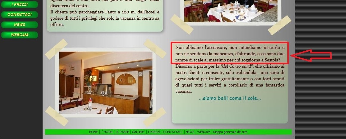 Testi Di Siti Per Hotel Scritti Con I Piedi Area38