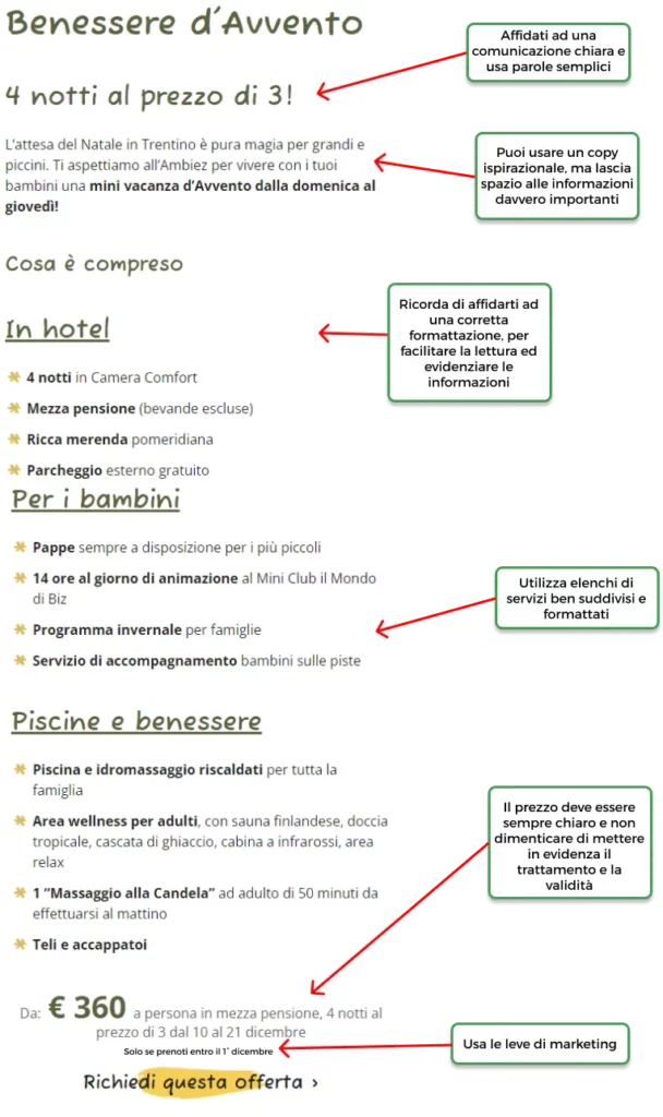 Esempio di offerta family efficace